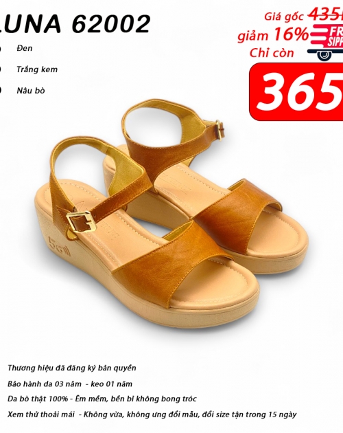 Dép Sandal nữ da bò LUNASHOES 62002