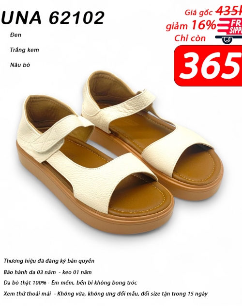 Dép Sandal nữ da bò LUNASHOES 62102
